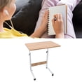 thumbnail image 1 of Table d'Appoint pour Canapé-Lit, Bois Massif et Fer, Gain de Place, Réglage de Hauteur, Bureau Mobile pour Ordinateur Portable, Chariot, Capacité de Charge de 66,1 Lb avec Roues pour la Maison, Couleur Noyer, 1 of 7