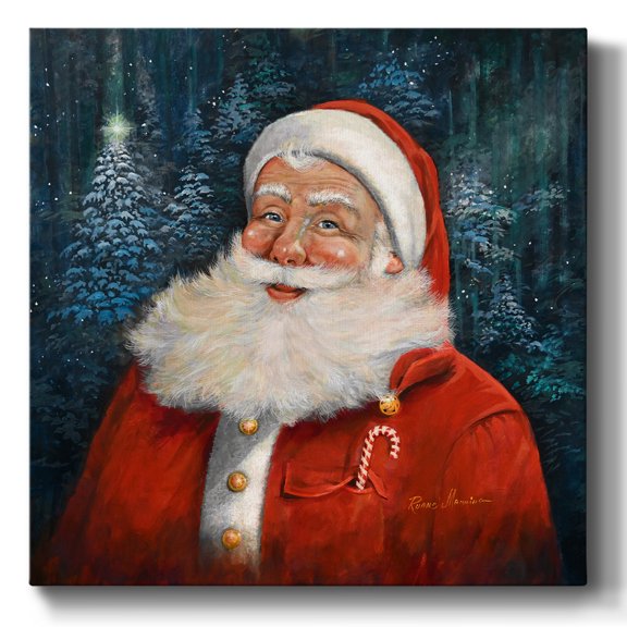 Candy Cane Santa- Gallery Wrapped Canvas