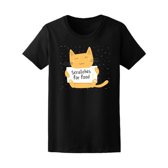 Scratches For Food Cat Tee Women's -Image by Shutterstock