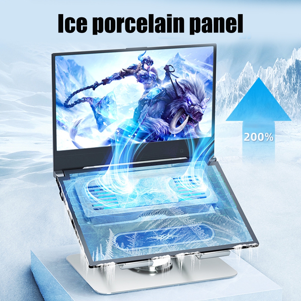 Fast Cooling Laptop Semiconductor Heatsink Stand With 2 Support Rod And Silents Motor For Gaming And Home Use