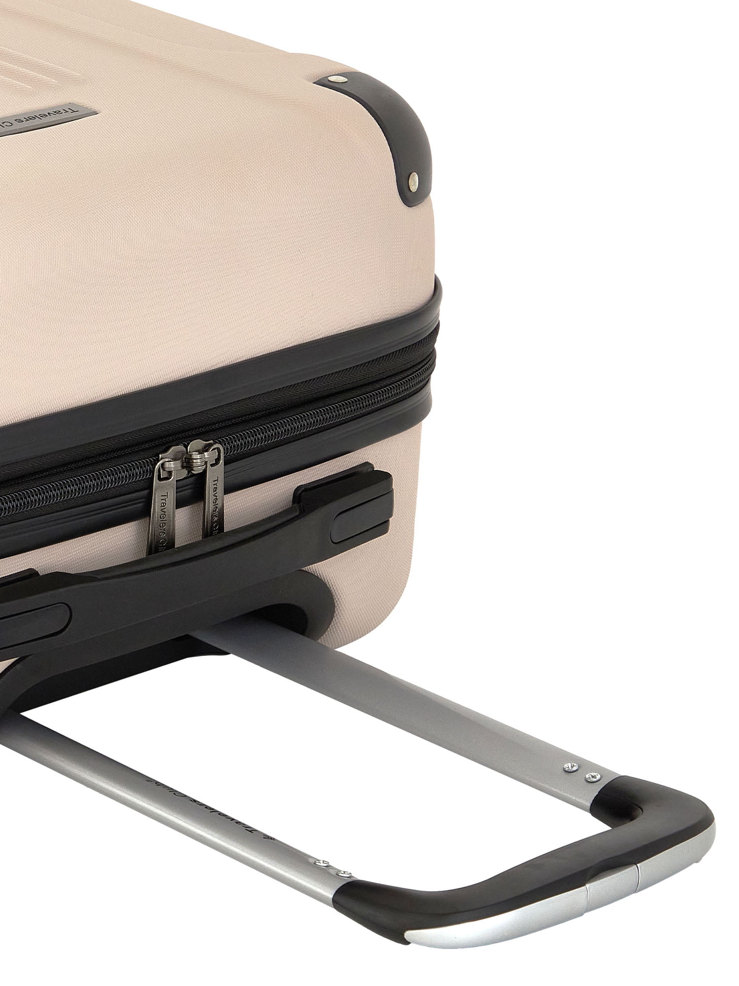 Travelers Club 3-Piece ABS Spinner Expandable Luggage Set w/ Cup Holder and USB Port -Mushroom Beige