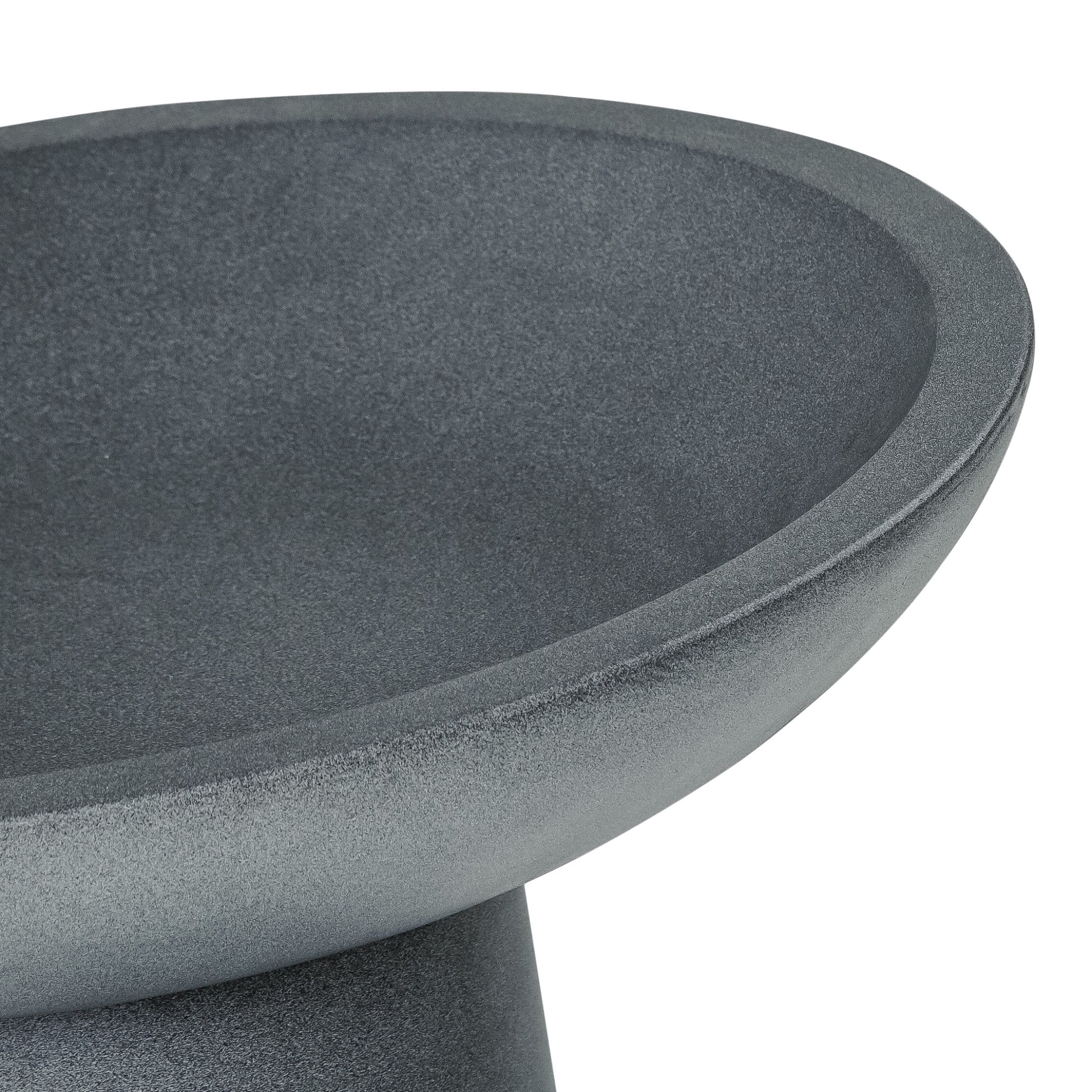 Christopher Knight Home 26" Outdoor Pedestal Bird Bath for Patio Garden, Polyresin Stone Look, Gray