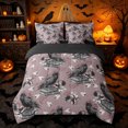 thumbnail image 3 of Erosebridal Raven Book Twin Bedding, Vintage Floral Bedding Comforter Set, Thistle Gray, Black Reversible, 7pcs, 3 of 6
