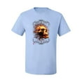 thumbnail image 2 of Wild Bobby, Firey Flaming Skull, Pop Culture, Men Graphic Tees, Light Blue, 4XL, 2 of 3