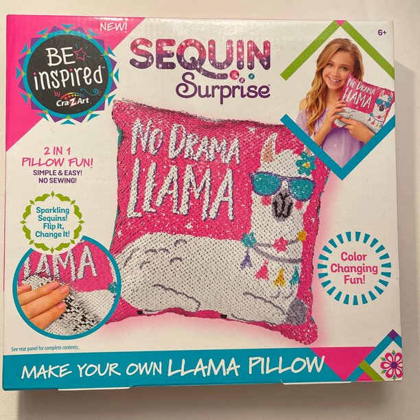 CraZArt Be Inspired Sequin Surprise Make Your Own Llama Pillow