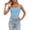 Light Blue, variant on Women's Strapless Tube Top with Removable Pad Cropped Double Lined Non- Y2k Backless Bandeau Tops Summer Stretchy Going out Sleeveless Tshirts White S