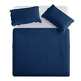 thumbnail image 4 of IR Imperial Rooms 3 Piece Quilt Set Chevron Pattern Bedspread & Coverlet Bedding Microfiber 2 Pillow Shams Navy Blue Color Queen/Full, 4 of 11