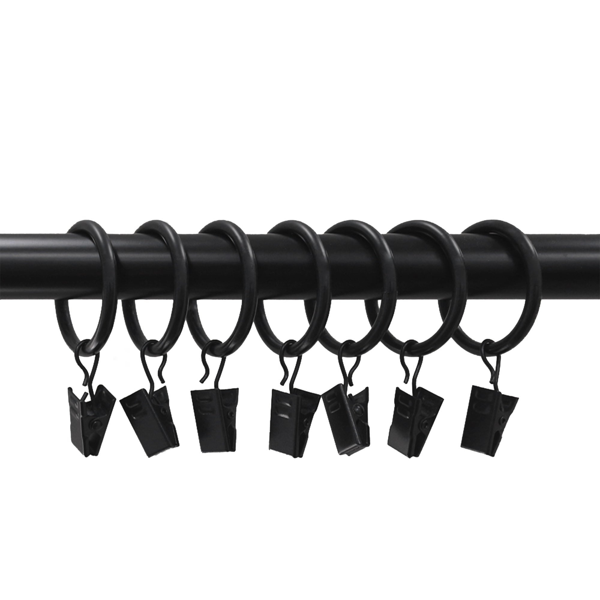 Lumi Home Furnishings 1-1/2 in. Clip Rings For 1 in. Curtain Rods