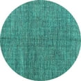thumbnail image 1 of Ahgly Company Machine Washable Indoor Round Abstract Turquoise Blue Modern Area Rugs, 5' Round, 1 of 4