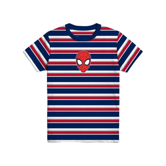 Hot Wheels Red, Boys Graphic Crew Neck Short Sleeve Embroidered Striped Tee, Sizes 4-18