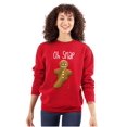thumbnail image 3 of Funny Christmas Oh Snap Gingerbread Unisex Plus Fleece Graphic Sweatshirt Brisco Brands 2X, 3 of 5