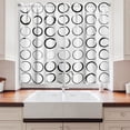 thumbnail image 2 of Ambesonne Grungy Kitchen Curtains, Circle Brush Stroke, 55"x39", Black White, 2 of 3