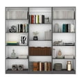 thumbnail image 2 of Bartow 3 Piece Living Room Set with Home Bookcase + 2 Home 4 Shelves Bookcase, Matt Gray / White, 2 of 6