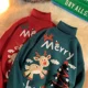 thumbnail image 5 of Suéter de cuello alto de alce de Navidad para mujer, traje de pareja engrosado de invierno, suéter versátil de estilo perezoso de moda Ins, gran oferta, 5 of 5