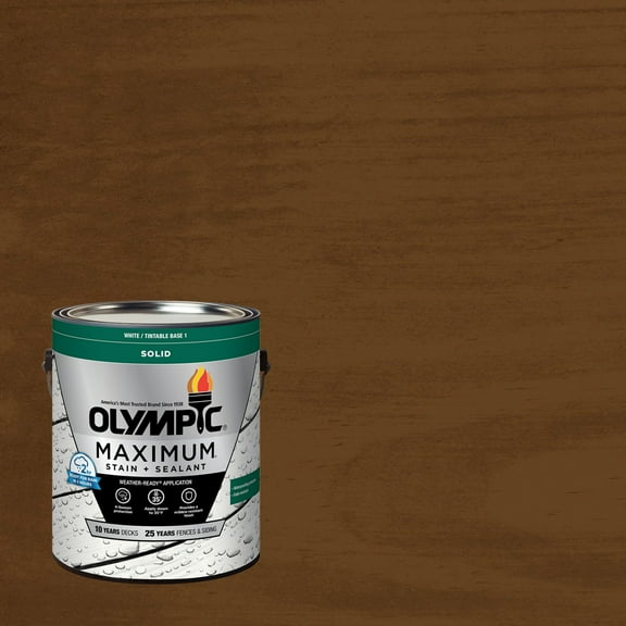 Olympic Maximum 1 Gallon SC-1010 Butternut Solid Color Exterior Stain and Sealer in One