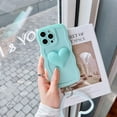 thumbnail image 4 of Light Blue Heart Phone Case Compatible with iPhone 12 Pro, Cute 3D Big Love Heart Phone Case, Curly Wave Shape Heart Phone Cover with Heart Bracelet for Women Girls, 4 of 12