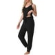 thumbnail image 4 of Conjunto de pijama de felpa esponjosa sin mangas para mujer INSPIRE CHIC, con pantalones jogger gruesos, ropa de casa y pijamas en negro, 4 of 5