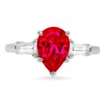 thumbnail image 7 of Three-Stone Engagement Ring for Women - 2.5ct Simulated Pink Tourmaline in 14K White Gold Promise Ring, 7 of 7