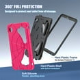 thumbnail image 6 of Kids Case for Samsung Galaxy Tab A9 8.7" 2023 SM-X110 / SM-X115 with Pencil Holder, Lightweight Shockproof Stand Anti-Slip Rugged Silicone PC Case Cover for Boys Girls for Tab A9, Rose+Black, 6 of 8