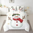 thumbnail image 3 of Castle Fairy Teens Kawaii Snowman 7pcs Bedding Comforter Set,Winter Snowflakes Queen Bedding Sets Super Cozy,Merry Christmas Queen Sheet Sets,Super Cozy Room Decor, 3 of 9