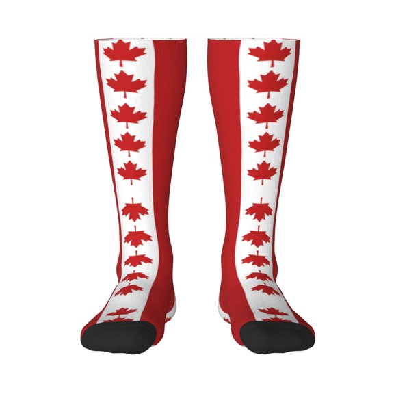 Womens Canada Day Canada Flag Knee High Socks Comfy Thermal Boot Long Socks