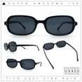 thumbnail image 2 of Womens Rectangular Snug Dad Fashion Thin Plastic Sunglasses All Black, 2 of 8