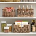 thumbnail image 3 of mDesign Woven Farmhouse Pantry Food Storage Bin Basket Box, 3 Pack - Brown Ombre, 3 of 9