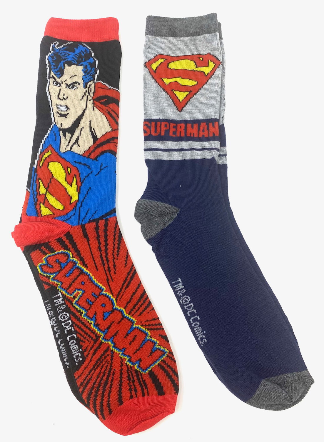 Superman Super Dad Adult Crew Socks Blue