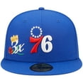 thumbnail image 2 of Men's New Era Royal Philadelphia 76ers 3x NBA Finals Champions Crown 59FIFTY Fitted Hat, 2 of 6