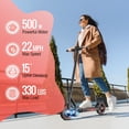 thumbnail image 2 of 500W Electric Scooter for Adults, Up to 22MPH and 22-28Miles Long-Range, 10'' Solid Tires, Foldable Commuting Escooter with Double Braking System and App Red, 2 of 8
