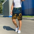 thumbnail image 3 of Daiia Oil Starry Sky Sunflower Mens Woven Stretch Pajama Short,Short Pajama Pants-Medium, 3 of 7