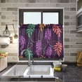 thumbnail image 5 of Ryvnso Mardi Gras Feathers Half Curtains Sets Tier 2 Panels Short Curtain Rod Pocket 27"W x 24"L, 5 of 7
