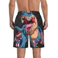 thumbnail image 3 of Yiaed Blue Dinosaur Print Men's Swim Trunks with Lining Quick Dry Sports Shorts Beach Shorts Boardshorts-Small, 3 of 5