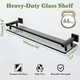 thumbnail image 2 of Bathroom Shelves,Matte Black Glass Shelf for Bathroom, Modern Floating Shelves,20 inch, 2 of 13