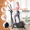 thumbnail image 4 of FUNMILY Walnut Stride Pro Heavy Duty Elliptical Machine for Home Gym | 16-Inch Stride, 400LBS Capacity, Ultra-Quiet Low-Impact Cardio for Small Spaces, 4 of 7