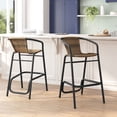 thumbnail image 3 of Flash Furniture Lila Indoor-Outdoor PE Rattan Restaurant Barstool Medium Brown 2/Pack, 3 of 16