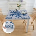 thumbnail image 2 of NIJIANKEHAN Christmas Plastic Tablecloth White Snowflakes Design, Disposable Holiday Winter Wonderland Rectangle Table Cloth for Dining Room Kitchen Table Cover Indoor Outdoor Decorations, 2 of 8
