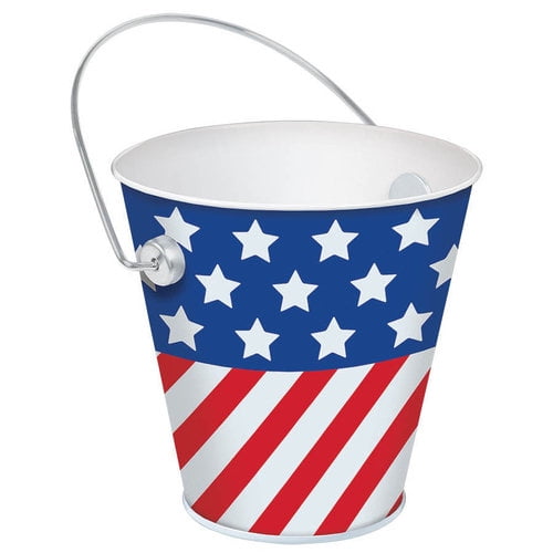 Red, White and Blue Stripes Bucket
