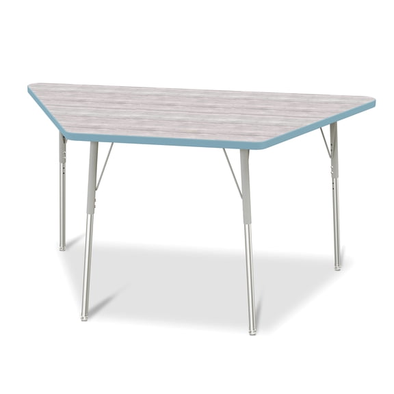 Jonti-Craft Berries® Trapezoid Activity Table - 30" X 60", A-height - Driftwood Gray/Gray/Gray