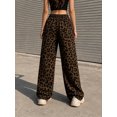 thumbnail image 2 of Mengpipi Women’s Leopard Print Wide Leg Pants High Waist Drawstring Palazzo Trousers with Slant Pockets S-2XL, 2 of 7
