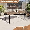 thumbnail image 7 of Waleaf 69" Acacia Wood Dining Table Set for 6-8 Person, Natural Stained Indoor Outdoor Kitchen Table with Iron Legs, 7 of 7