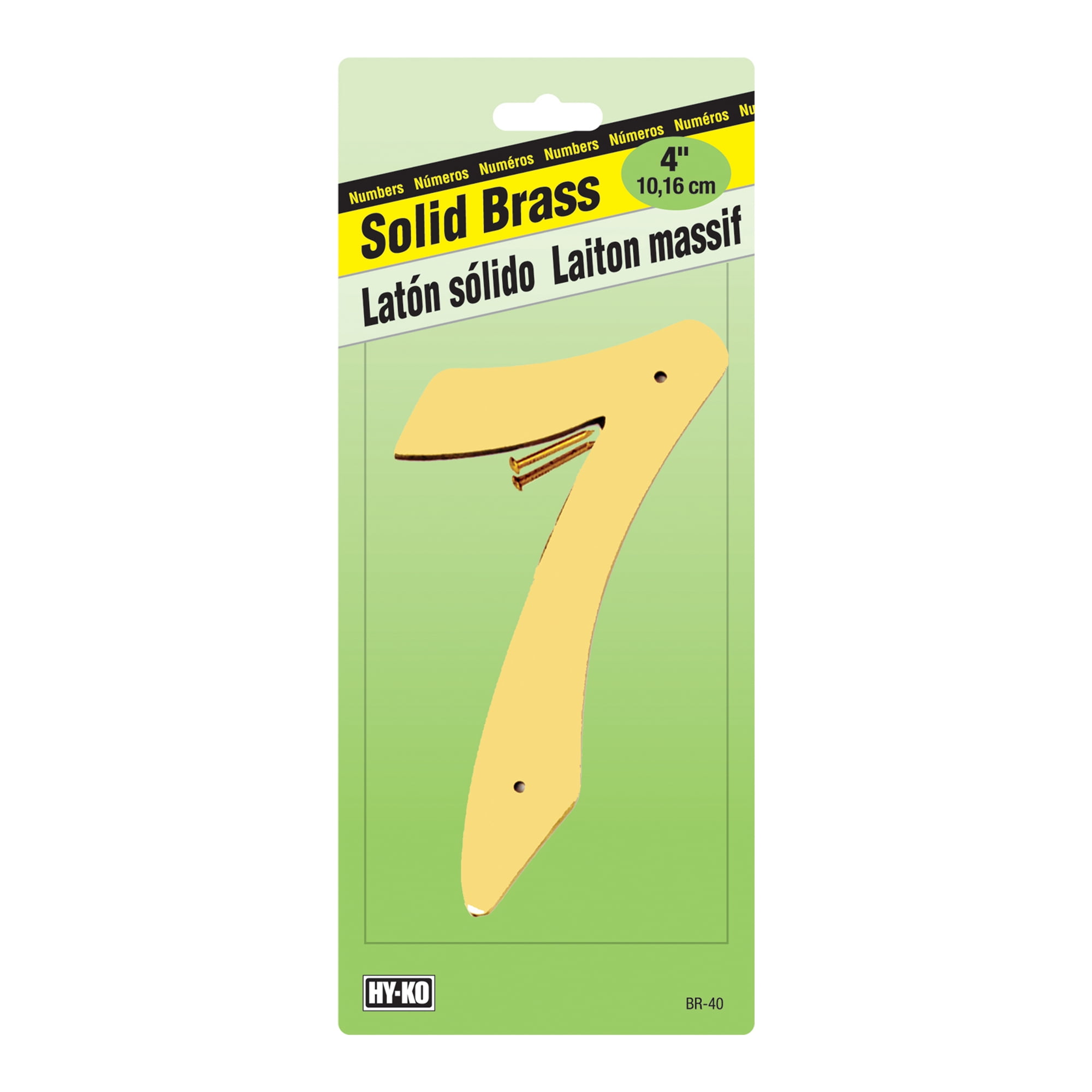 4' Solid Brass Number 7