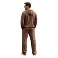 thumbnail image 6 of hotojiny Men's Quarter Zip Tracksuit 2 Piece Sweatsuit Sets Lightweight Long Sleeve Sweatshirt with Long Pants Matching Outfit(Brown,5X-Large), 6 of 7