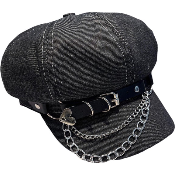 Jiibva Women Harajuku Gothic Lolita Beret Hat Cap Y2K Punk Handmade Witchy Fashion Decorative Sun Hats Witch Hat