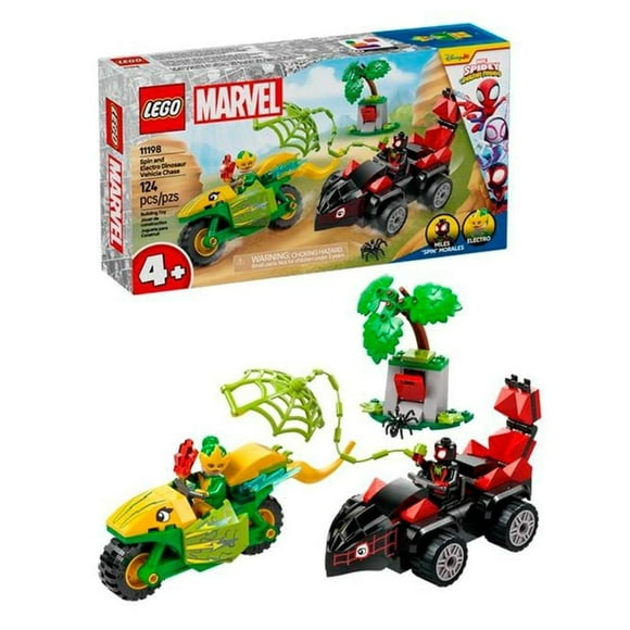 Set LEGO Spidey Spin y Electro: Duelo de Vehículos Dinosaurio 11198