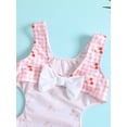 thumbnail image 4 of Arvbitana Toddler Baby Girls One Pieces Swimsuit Set Sleeveless U Neck Cherry / Dolphin Print Hollow-out Ruffle Romper Swimwear Bathing Suit for Summer Beach 6M-4T, 4 of 9