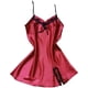 thumbnail image 3 of Camisón de encaje con cuello en V y espalda descubierta, camisón sedoso, ropa de dormir para mujer, rojo vino, M Vogacara AP001175-02B, 3 of 7