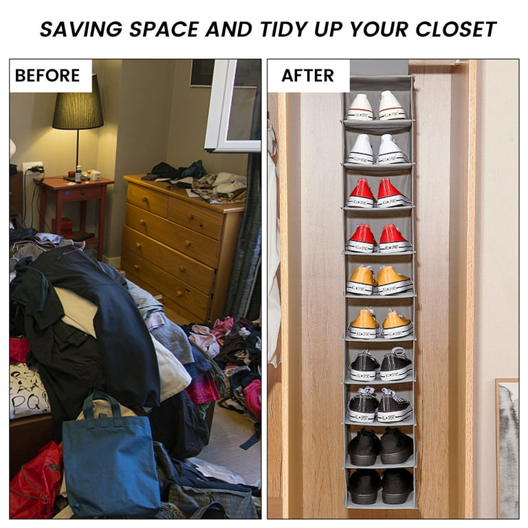 Shoe Racks for Closet Space Saver - 4pcs Closet Shoe Rack Floor Shoe Rack  Organizer Garage Storage Closet White Shoe Racks for Bedroom - Closet Shoe