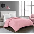 thumbnail image 4 of Pop Shop Tommy Toutes Saisons Alternative au Lavage Facile Réversible Basique Microfibre Ultra Douce Uni Simple Texturé Couette Couverture, Simple, Rose et Gris, 4 of 4