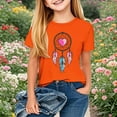 thumbnail image 2 of Girls Boys Orange Short Sleeve T Shirts Kids Round Neck Funny Girls Tshirts Teenage Comfy Summer Cartoon Cute Casual Sports Loose School Tunic Tops 3-14 Years Orange C 12-13 Years, 2 of 3